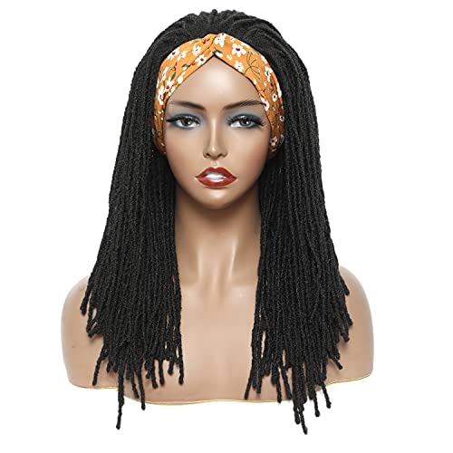 LuLu haireate Dreadlock Wig for Black Women Black Headband Wig Made by Synthetic Hair for Daily Wear