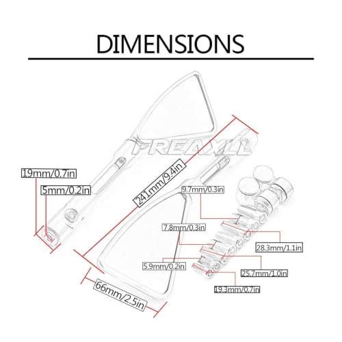 Espejo Retrovisor para Moto contra Vibraciones en XT660 6