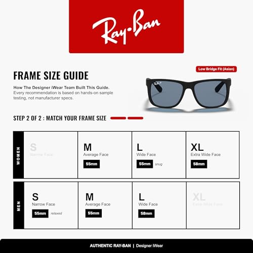 Image of Ray-Ban RB4165F Justin Classic Square Sunglasses for Men