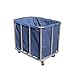 Chariot de Rangement pour Panier à Linge Commercial avec Roues silencieuses de 10,2 cm, Grand Panier à Linge Roulant en Acier Inoxydable, Charge 100 kg (Bleu)