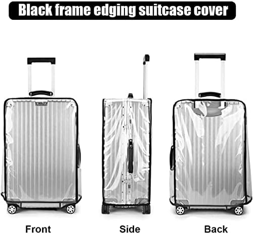 T Tersely 3 Pieces Luggage Cover Protectors, for 20 24 28 inch Luggage Clear PVC Suitcase Cover Set,Waterproof Suitcase Protective Covers for TSA Approved for Travel