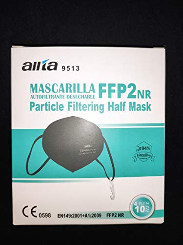 allta Mascarilla FFP2 negra 9513 homologada CE 0370 (pack 10 unidades)