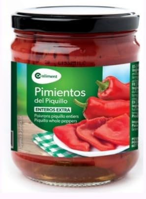 Coaliment Pimientos del Piquillo Interi, Peperoni Rossi in Vasetto di Vetro, Peso Sgocciolato 350g, Confezione da 3
