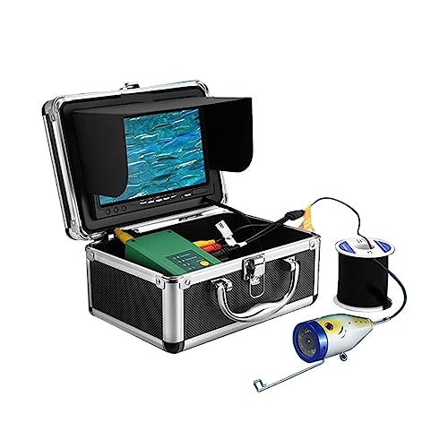 AIRYSSFU Cámara de Pesca Submarina, Cámara de Pesca de Invierno subacuática de 30M, buscador de Peces, 7 Pulgadas, 1000TVL, 15 Uds., LED Blancos + 15 Uds., lámpara IR for Pesca en Hielo/mar/río