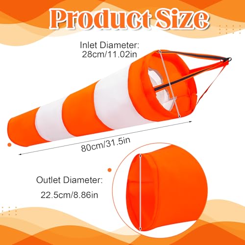 Image of Wind Socks for Outside Heavy Duty, 30 Inch Waterproof Rip-Stop Hanging Windsock Wind Direction Indicators with Reflective Belt for Outdoors Airport Farm Park Yard