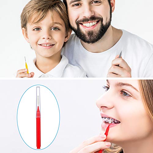 50 Pieces Braces Brush For Cleaner Interdental Brush Toothpick Dental Tooth Flossing Head Oral Dental Hygiene Flosser Toothpick Cleaners Tooth Cleaning Tool (Red, Purple, Yellow, Gray, White) #TOP4