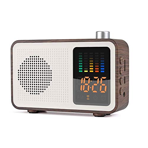 Retro Bluetooth Wireless Speaker,DAB/DAB+ Digital FM Portable Radio/LED Display Alarm Clock/Real Wood Effect