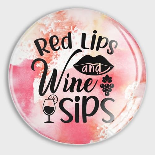 Freecustom Imanes magnéticos para nevera, diseño de labios rojos y sorbos de vino, pizarra blanca magnética para nevera, fruta, vidrio, imanes fuertes, cita literaria, imanes de vidrio para taquilla