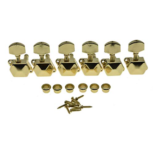 Kaish 6 Inline Semi-Closed Guitar Tuning Keys Pegs Guitar Tuners Machine Heads For Electric Guitars Gold #TOP26