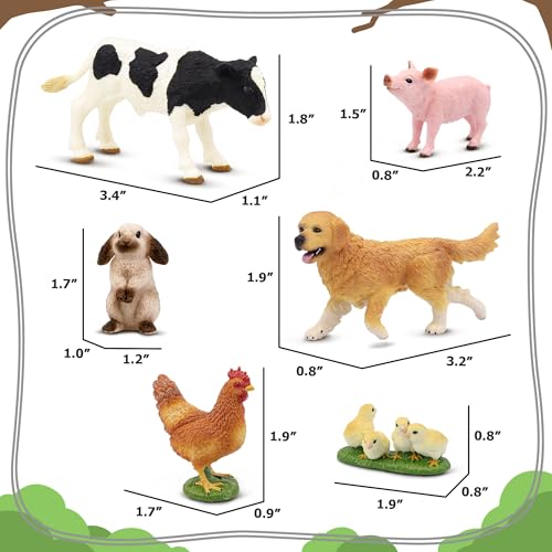 Beetots Farm Animals Toy Set, 12 Realistic Small Animal Figurines with Pets, Livestock, Poultry for Kids Ages 3+, Educational Learning Playset for Toddlers Boys Girls - Image 3
