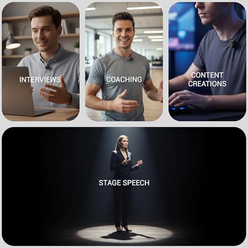 Image of AROPRE Wireless Lavalier Microphone Dual Mics with Level 3 Noise Reduction, Low Latency & Real-Time Monitoring, 8Hrs Battery, Type-C for iPhone and Android, Vlogging, Live, Interview