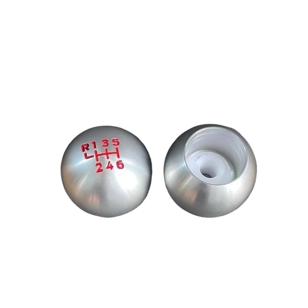 SXQPOCAR Alumium Racing 6 Speed Gear Shift Knob for Ford Focus for Fiesta Shift Lever Head(Silver)