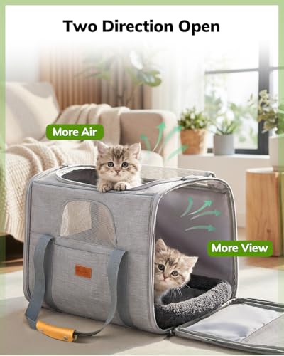 Morpilot Transportbox Katze Katzen transportboxen, Faltbare katzentasche transporttasche, hundetragetasche Transporttasche mit Einstellbar Schultergurt katzenbox für Katzen Kleiner Hund Welpe