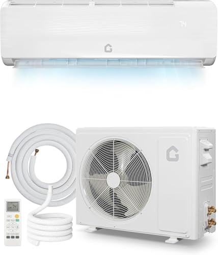 Image of 12000 BTU Ductless Mini Split AC /Heating System, 19 SEER2 4-in-1 Inverter Heat Pump for Up to 550 Sq.Ft, 115V with Installation Kit, Wall Mount Low Noise Air Conditioner, White