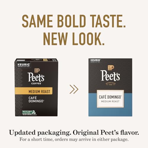 Image of Peet's Coffee, Medium Roast Keurig K-Cup Pods, 100% Arabica Coffee - Cafe Domingo 88 Count (4 Boxes of 22 K-Cup Pods)