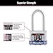 Master Lock Outdoor Padlocks, Lock Set with Keys, Keyed Alike Padlocks with Long Hardened Shackles That Resist Cutting for Gates, Sheds, Fences, 3 Pack, 3TRILF