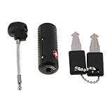 Baosity TSA Approved Luggage Suitcase Lock with Skull Head + 2 Keys for Travel Flexible Ultra Secure - Black