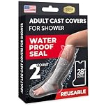 Mighty-X 100% Waterproof Leg Cover for Shower - 2pk - Tight Seal - Reusable Adult Half Leg Cast Protectors - Easy to Use for Plaster on Knee, Ankle, and Foot