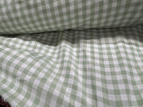 AD Fabric Gingham Sage by the Yard