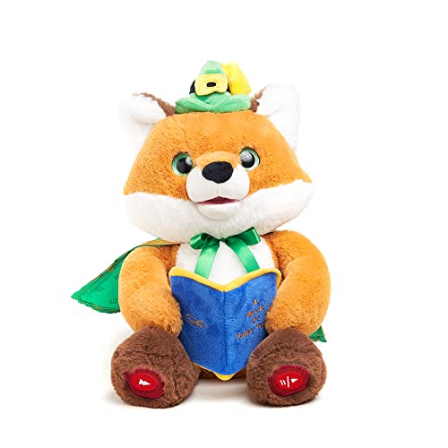 Image of Cuddle Barn - Sir Frederick The Storyteller | Plush Fox Reads 5 Fairy Tales with Start and Pause Buttons | Body Sways, Eyes Light Up, Mouth Moves with Story | Great Gift for Young Kids - 12 inches