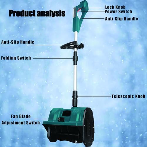 Pelle à neige électrique 32cm à direction réglable et manche télescopique ergonomique - 8