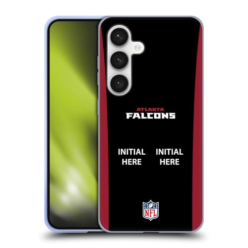 Coque en gel Samsung S24 NFL Atlanta Falcons personnalisable avec initiale et antichoc