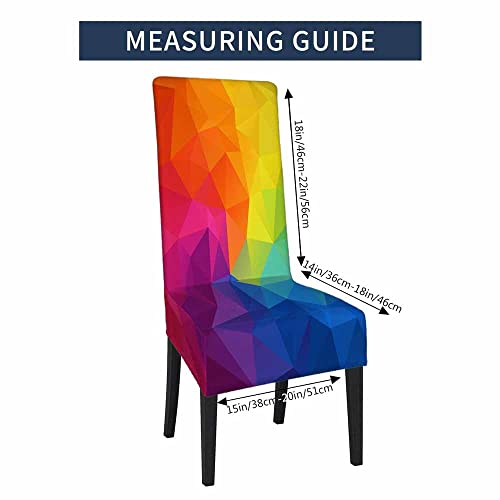 Numland Colorful Irregular Polygon Chair Slipcovers Geometric Mosaic Modern Tessellated Collage Rainbow Washable 100% Polyester 1 Pack For Dining Room Kitchen Removable #TOP4