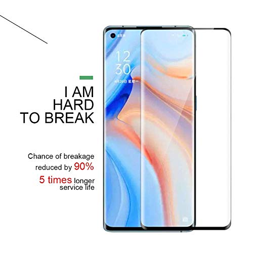 Image of Screen Protector for Oppo Reno 4 Pro (Black) Tempered Glass Edge-to-Edge 3D Screen Guard With Installation Kit
