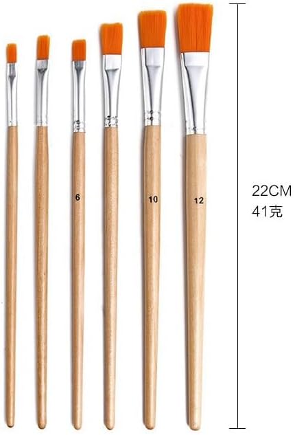 6本入り アーティスト用 ペイントブラシ セット ナイロン毛 木製ハンドル 水彩 アクリル 油絵 ブラシ 絵画 アート用品(Arge