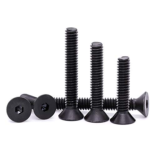 Vis à tête plate M6 x 50 mm en acier noir pour vos assemblages