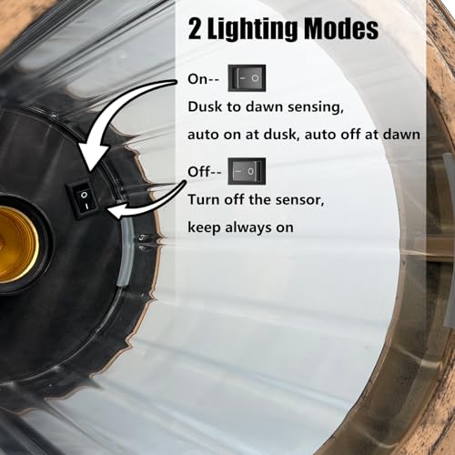 Outdoor Wall Sconce, 2 Pack Dusk To Dawn Outdoor Wall Lights, Waterproof Porch Lanterns Decorative, Anti-Rust Exterior Light In Wood Grain Finish & Black Finish For House Patio Garage Entryway Doorway — view 3