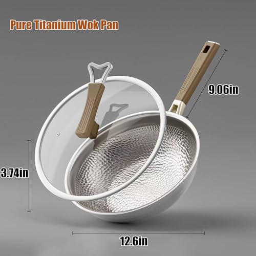 Wok de Titanio 32 cm con Tapa, Sin Revestimiento miniatura 7