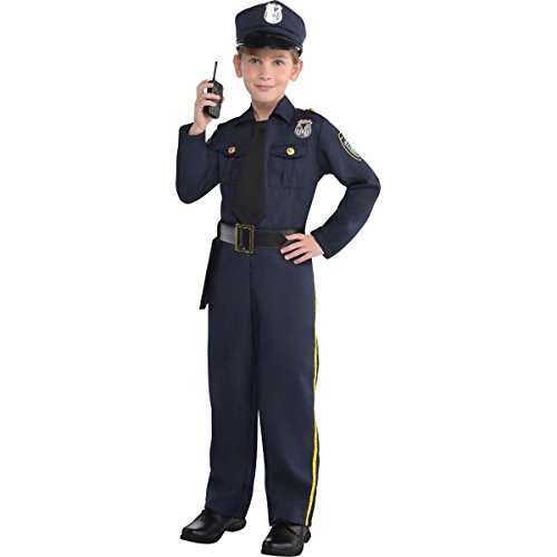 Amscan Children's Cops And Robbers Party Police Officer Costume (5 Piece), Navy Blue, Medium (8-10) #TOP1