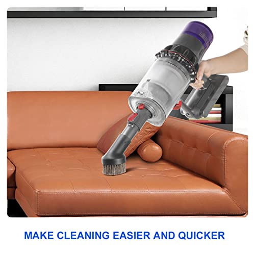 Lanmu Horse Hair Brush Vacuum Attachment Adapter Compatible With Dyson V15 V12 V11 V10 V8 V7 V6 Vacuum Cleaner, 1.25" Soft Dust Brush And Attachment Converter #TOP3