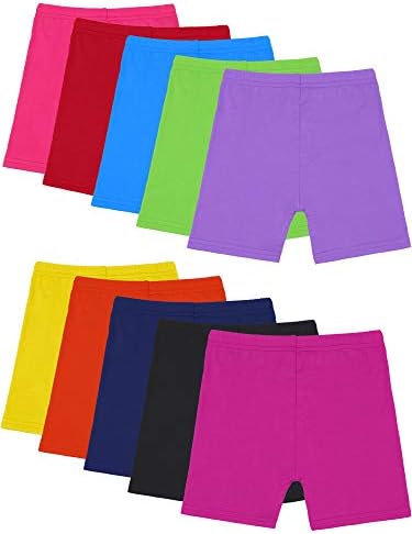 Resinta 10 Pack Dance Shorts Girls Bike Short Breathable and Safety 10 Color (Black,red,Yellow,Blue,Pink,Green,deep Purple,Navy,Purple,Orange, 4-5T)