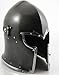 Viking Visored Barbuta Battle Knight Helmet Black Medieval Helm Armor SCA LARP Replica Costume Rustic Vintage Home Decor Gifts