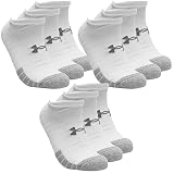 Under Armour 9 Paar HeatGear No Show Sneaker Socken Unisex Kurzsocke, Farbe:White, Socken & Strümpfe:36-41