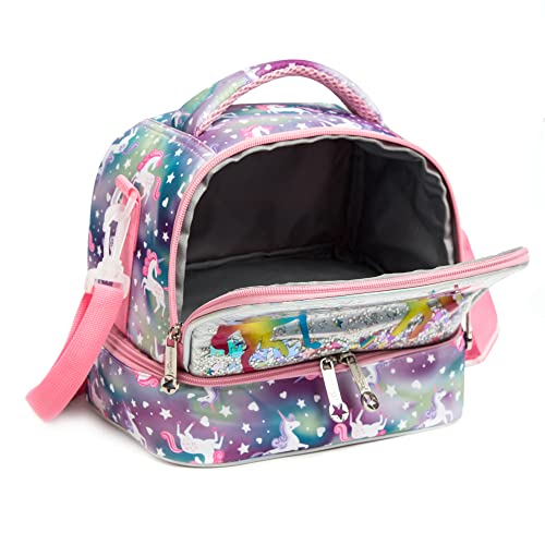 Mohco Kids Lunch Bag Insulated Bento Cooler Bag Two Compartments Cooler For Boys And Girls With Adjustable Strap Travel Lunch Tote #TOP1