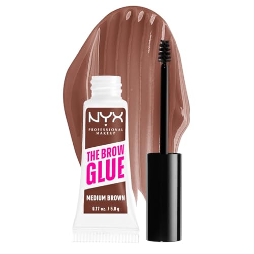 NYX Professional Makeup The Brow Glue Gel Sopracciglia, Medium Brown