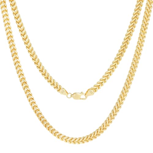 Nuragold 10k Real Yellow Gold Franco Square 5mm Box Chain