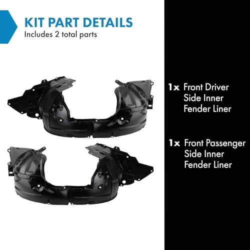Image of TRQ Front Inner Fender Liner Set Compatible with 2013-2019 Nissan Sentra NI1248133 NI1249133