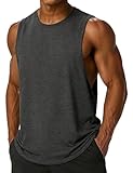 Wayleb Canotta Uomo Uso Giornaliero – Canottiera Girocollo per Sport e Tempo Libero, Estate Casual, Grigio Scuro-A, M