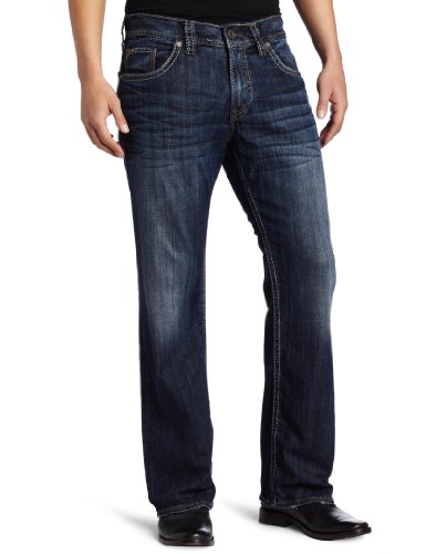 Silver Jeans Co. Men's Zac Relaxed Fit Straight Leg Jeans, Dark Indigo, 36W x 32L