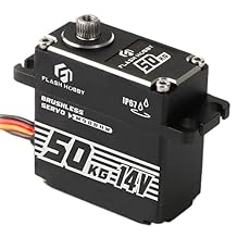 FLASH HOBBY 50kg 14V Waterproof IP67 Digital Brushless Servo Motor with 1/6,1/8, 1/10, 1/12 RC Crawler Car/Robot/Boat 180