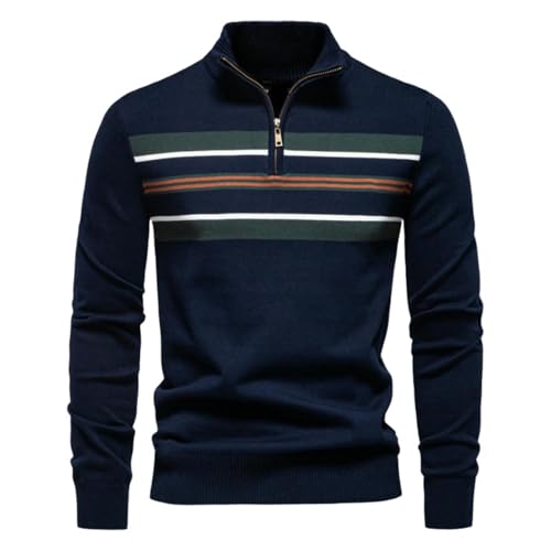 Pull en tricot rayé de qualité supérieure pour homme élégant cet hiver