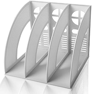 Lemical Sturdy Magazine File Holder Organizer 3 Compartment Desktop File Folder Frames Dividers Document Storage Book Rack Box File Rack File Sorters for Office School