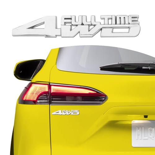 Image of Universal 4X4 Emblem Badge 3D Logo, Emblem Sticker, 3D Fender Badge Decal Car Sticker, Full Coverage Adhesive Replacement Compatible with Toyota 4Run, Tun Truck Pickup Model (4WD, Silver)