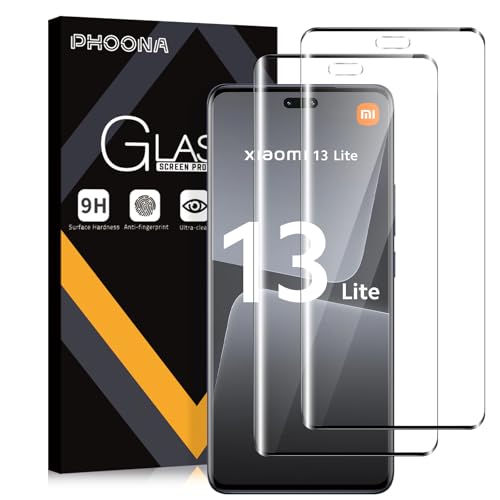 Phoona 2 Stück Schutzfolie für Xiaomi 13 Lite 5G, 9H Härte Panzer Schutzglas Folie, HD Transparent Displayschutzfolie Kr...