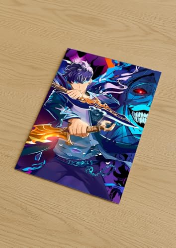Image of NIJUKA Anime Printed Metal sheet Poster For Home And Room Decoration | For Anime Art Fans Boys And Girls (Jin woo Player)