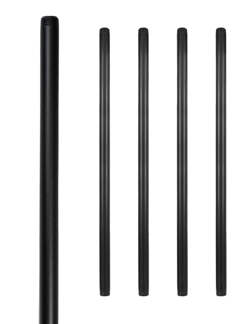 1/2" High Grade Carbon Steel Industrial Black Pipe, 14.0" Length, Black Satin Finish - for DIY Shelving, Rustic Furniture & Pipe_Decor. Pair with PRIM